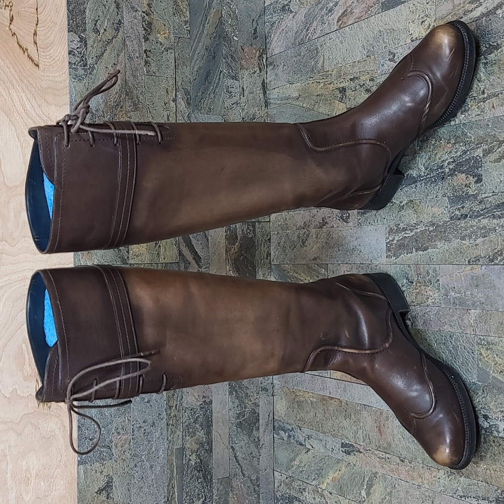 Louis Vuitton Distressed Riding Boots Sz 37 1/2